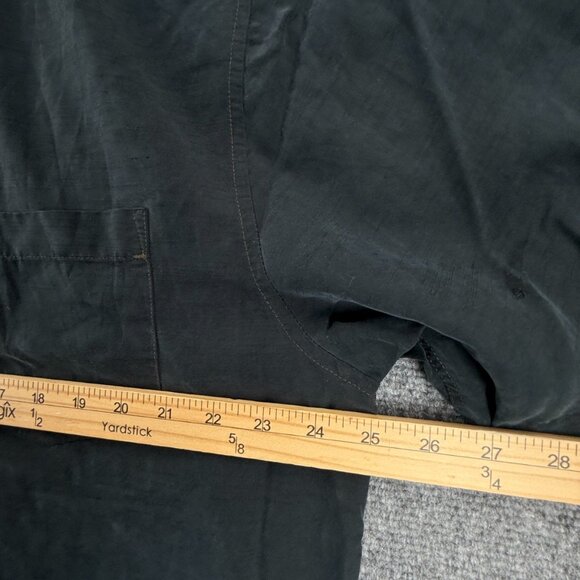 Quiksilver Short Sleeve 2XL Black Button Up Mens Solid Skate Pocket Shirt Spread - Picture 6 of 16